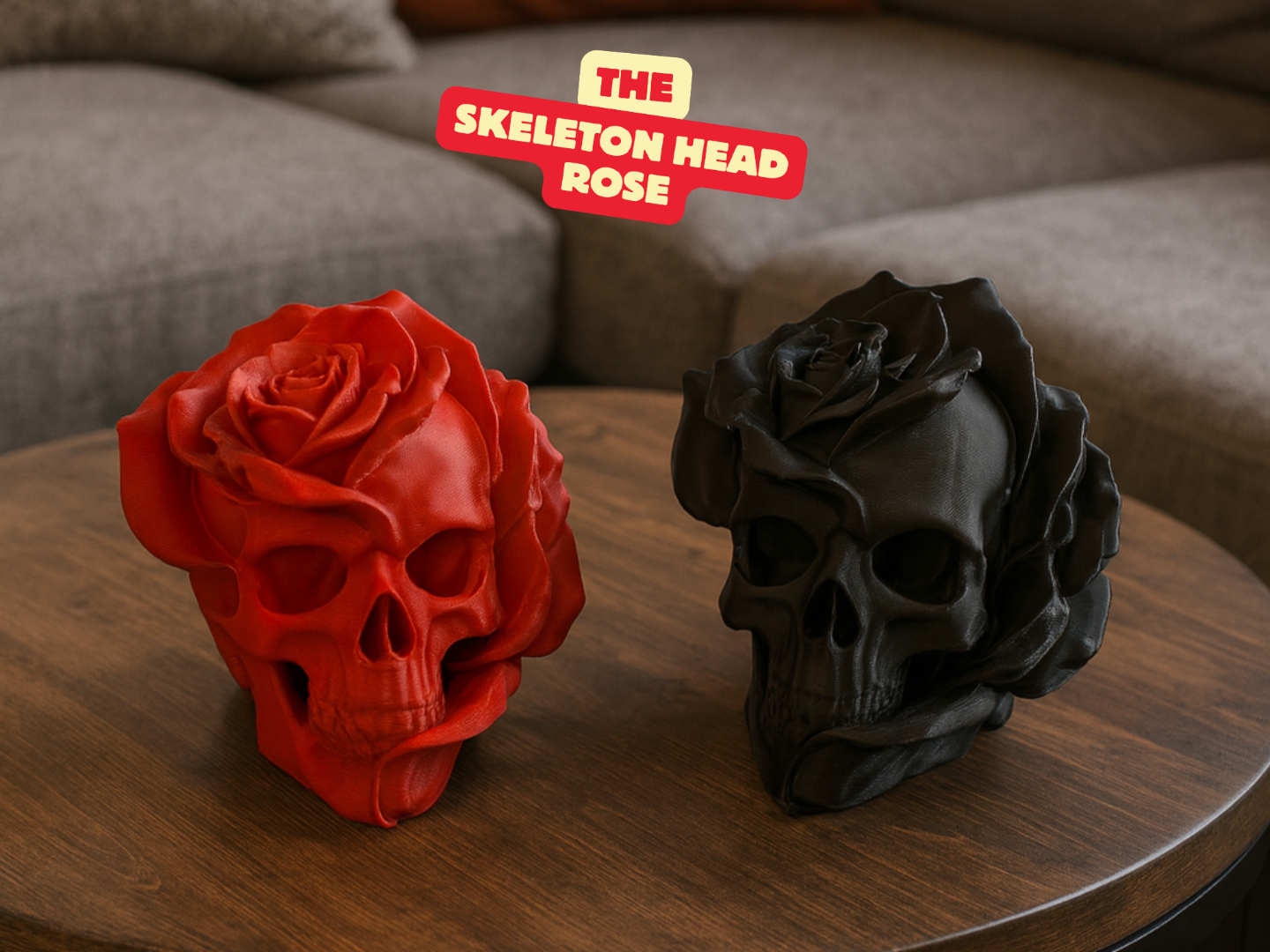 Decoração - Caveira com rosas